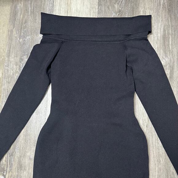 Aritzia Babaton Sculpt Knit Section Dress Black NEW - Picture 3 of 7